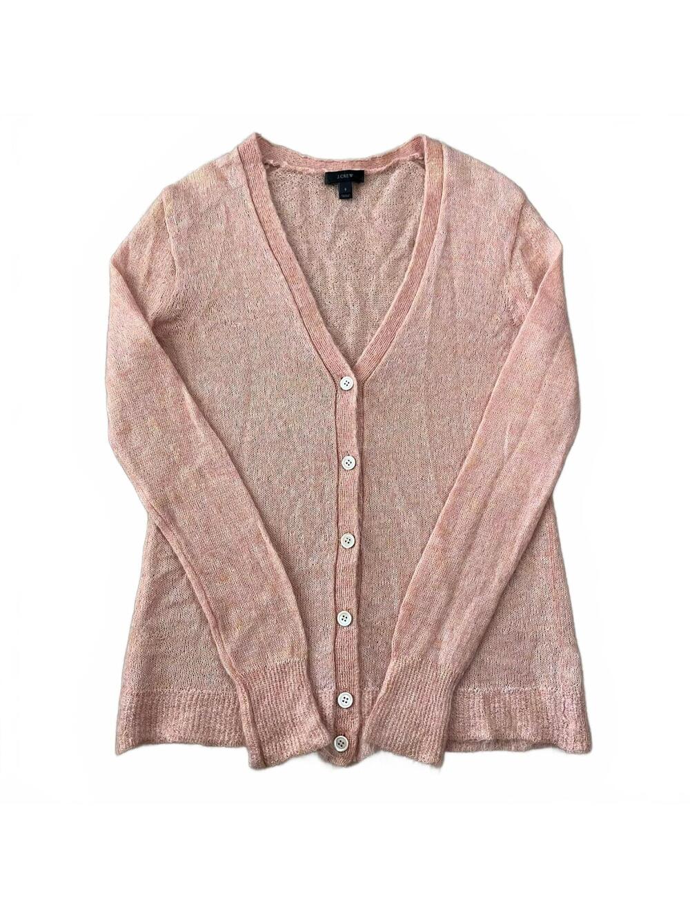 J.Crew Mohair Boyfriend Cardigan Sweater Peach Pink Size Small